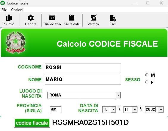 Crea Codice Fiscale