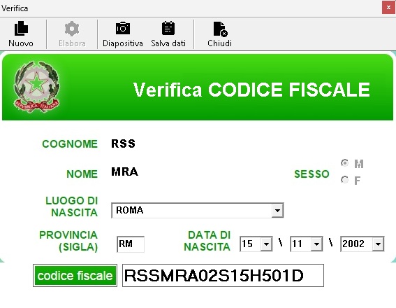 Verifica un Codice Fiscale