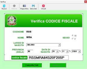 Verifica un Codice Fiscale